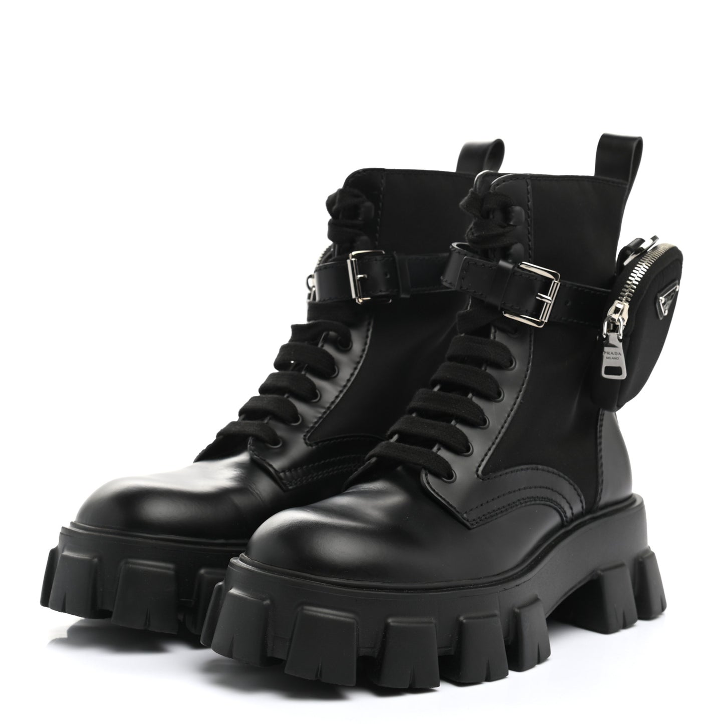Spazzolato Rois Re-Nylon Metal Triangle Logo Mens Monolith Pouch Pocket 60mm Combat Boots 7 Black