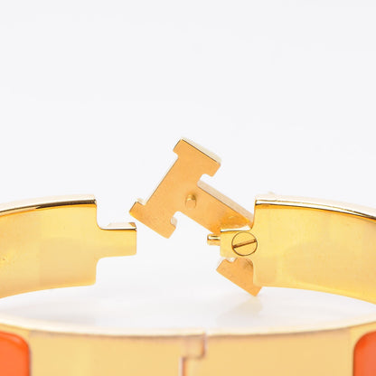 Hermes Enamel Narrow Clic Clac H Bracelet PM Orange 5 of 6