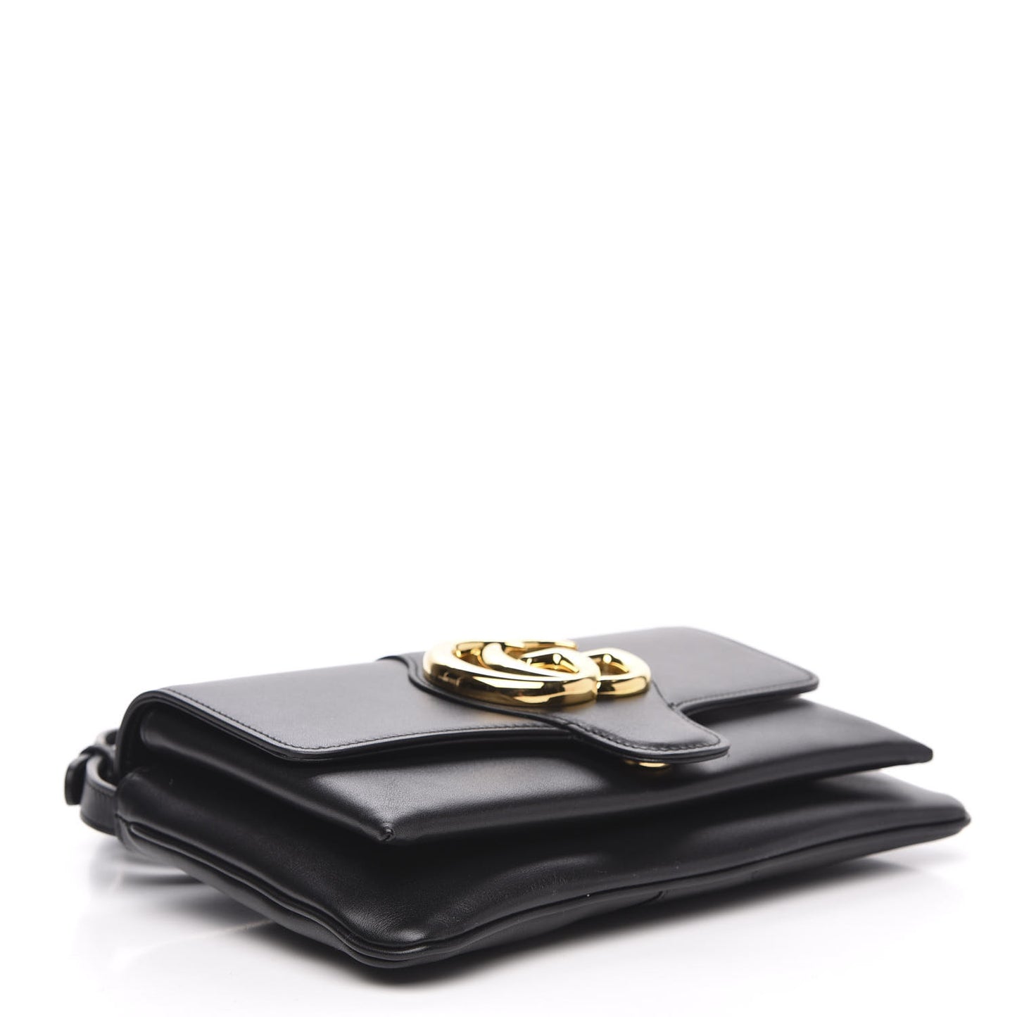 Vitello Palmellato Lux Small Arli Flap Shoulder Bag Black
