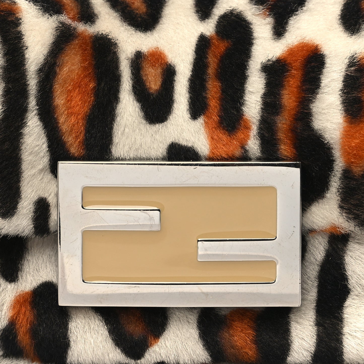 Calf Hair Leopard Print Phone Baguette Moro