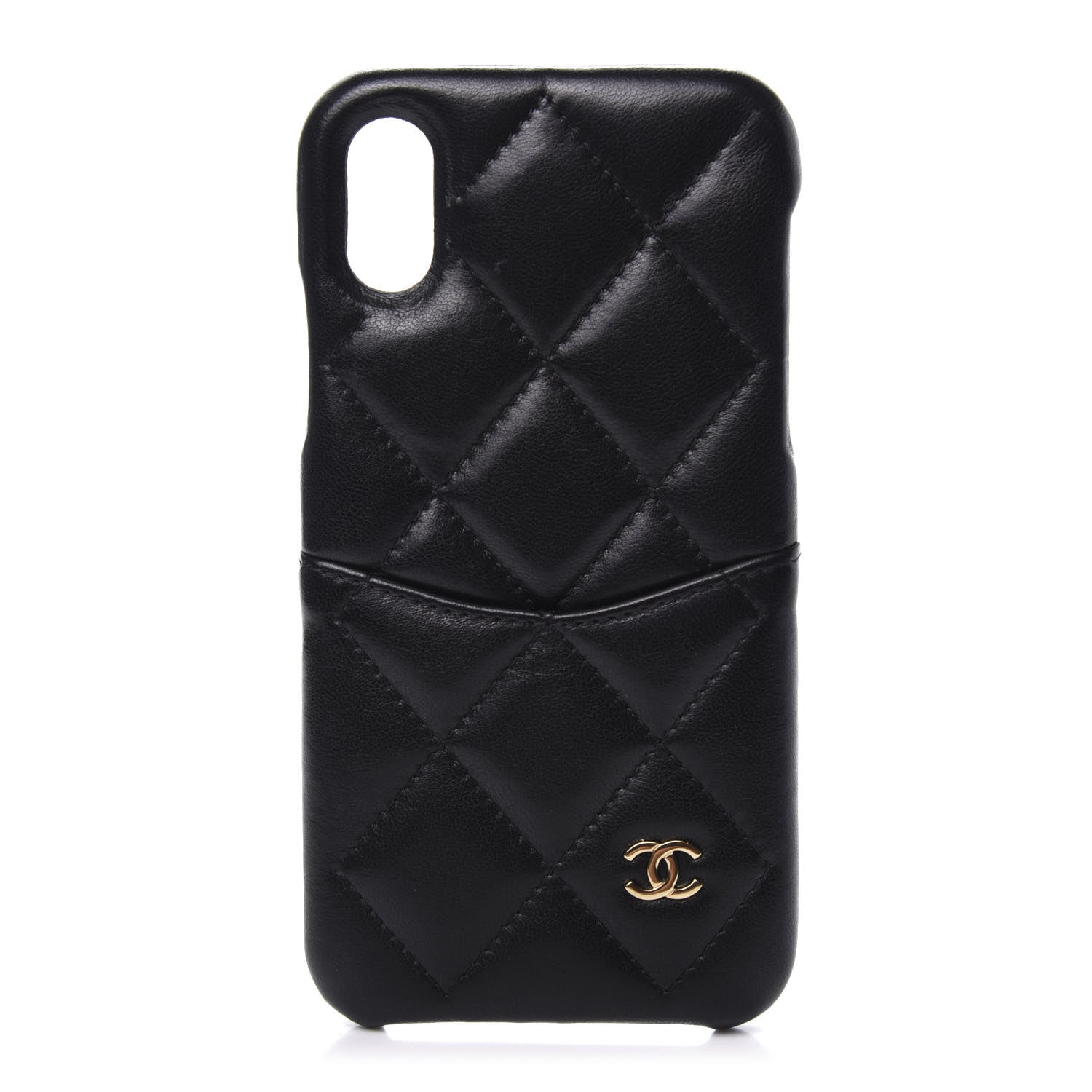 Chanel Lambskin Quilted iPhone X Case Black 1 of 6