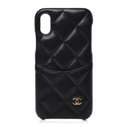 Chanel Lambskin Quilted iPhone X Case Black 1 of 6
