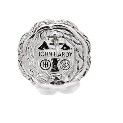 John Hardy Sterling Silver Diamond Classic Chain Round Pave Earrings 4 of 4