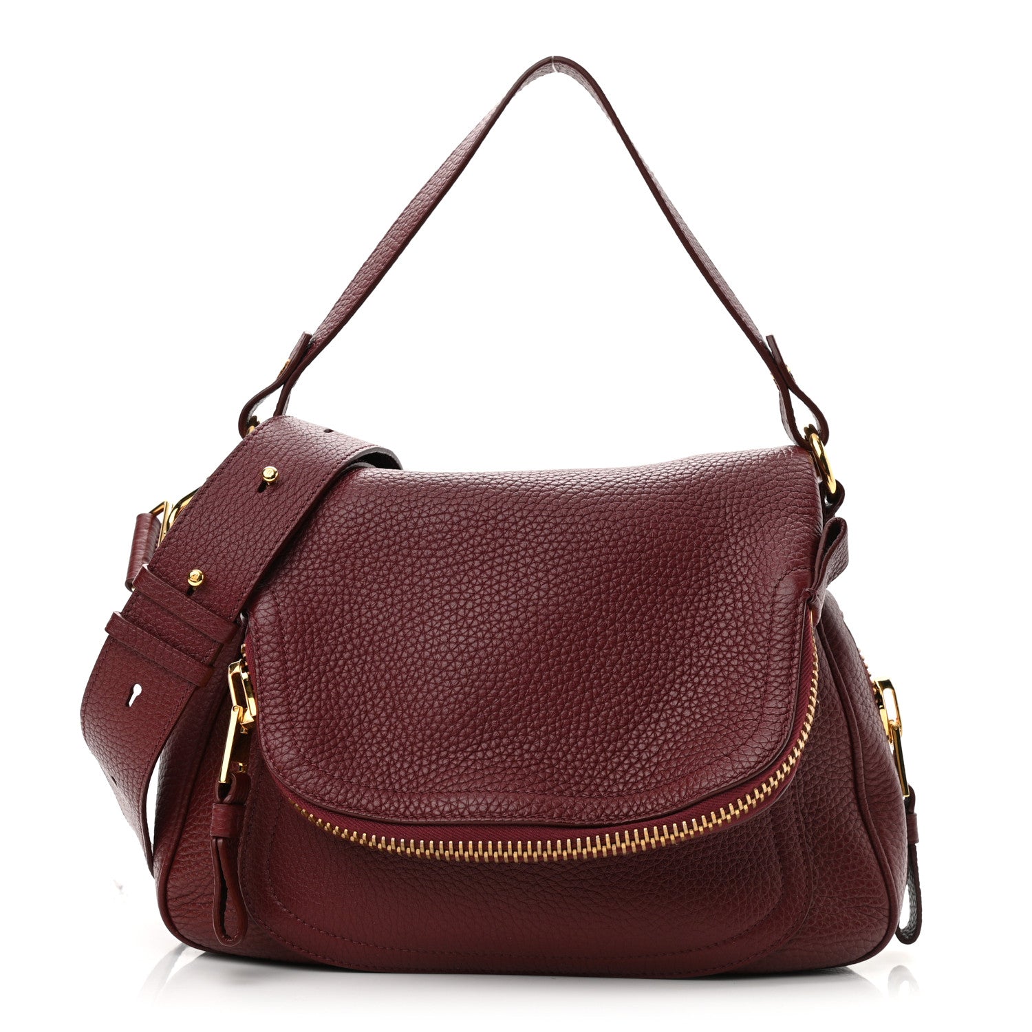 Tom Ford Calfskin Medium Jennifer Crossbody Wine 1 of 10