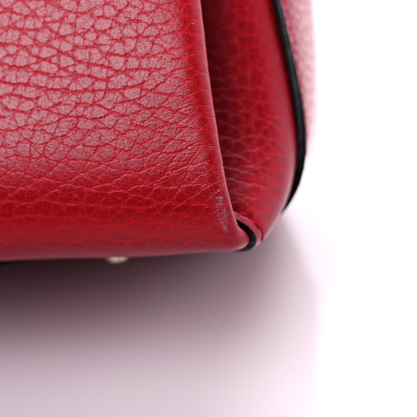 Dollar Calfskin Medium Interlocking G Top Handle Shoulder Bag Red