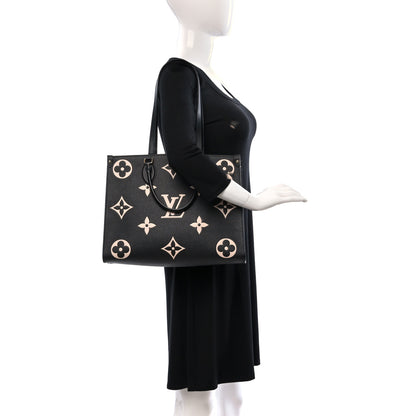 Louis Vuitton Empreinte Monogram Giant Onthego MM Black Beige 2 of 8