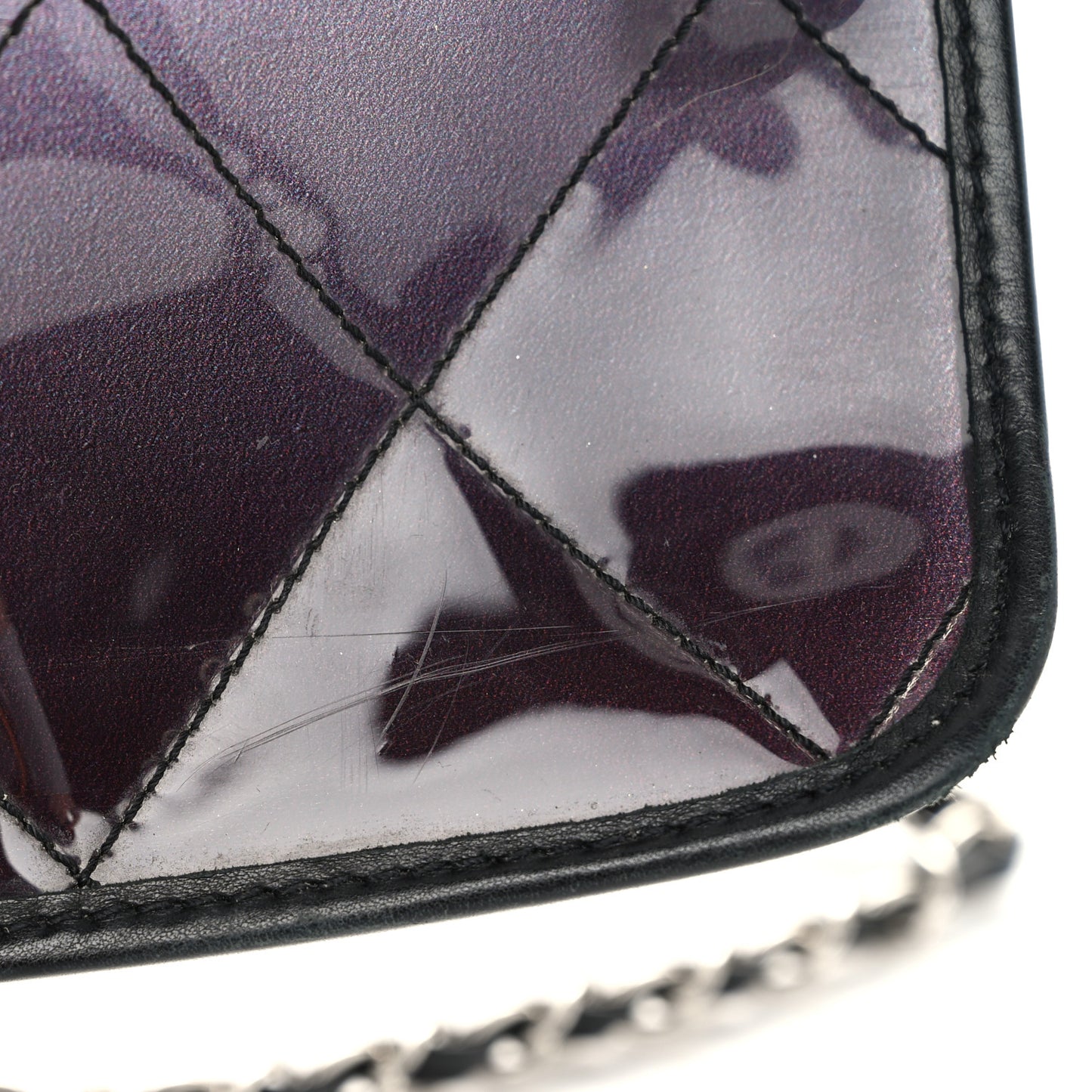 Vinyl Quilted Degrade Jumbo Single Flap Black