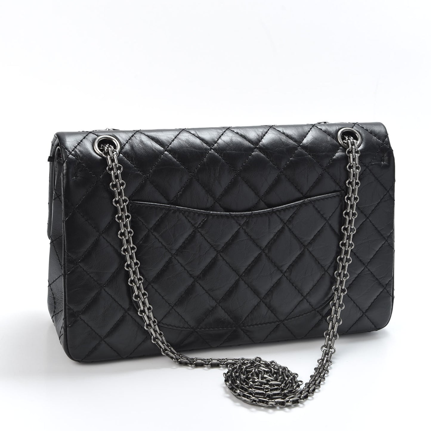 Aged Calfskin Quilted 2.55 Reissue 226 Flap Black