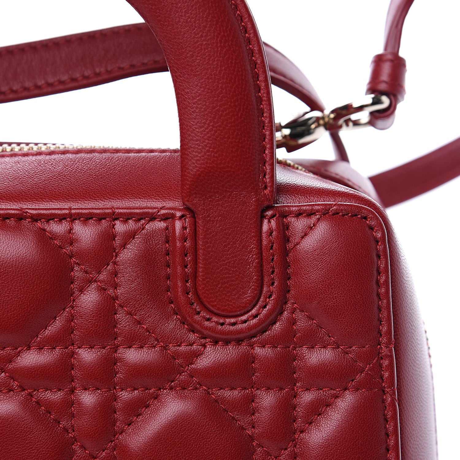Christian Dior Lambskin Cannage Lily Tote Dark Red 9 of 9