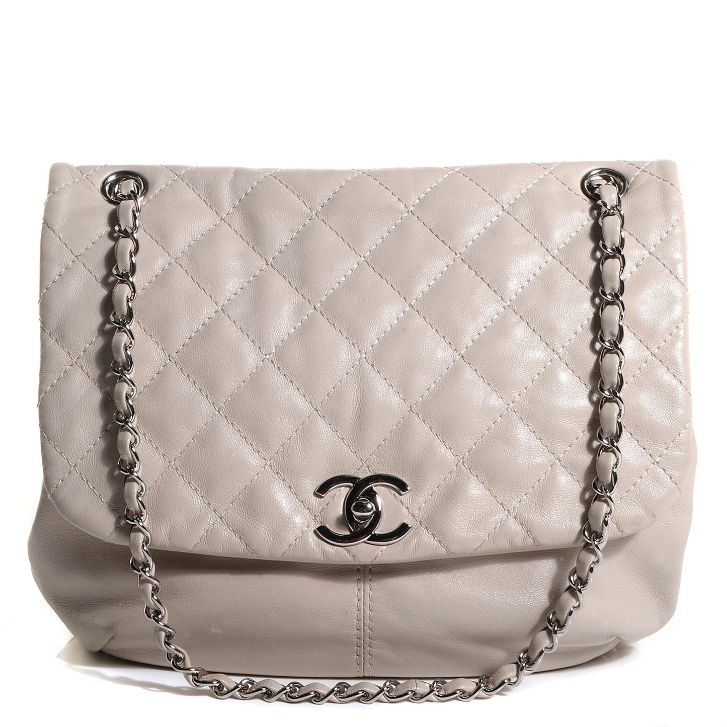 Calfskin Trianon Medium Flap Light Beige