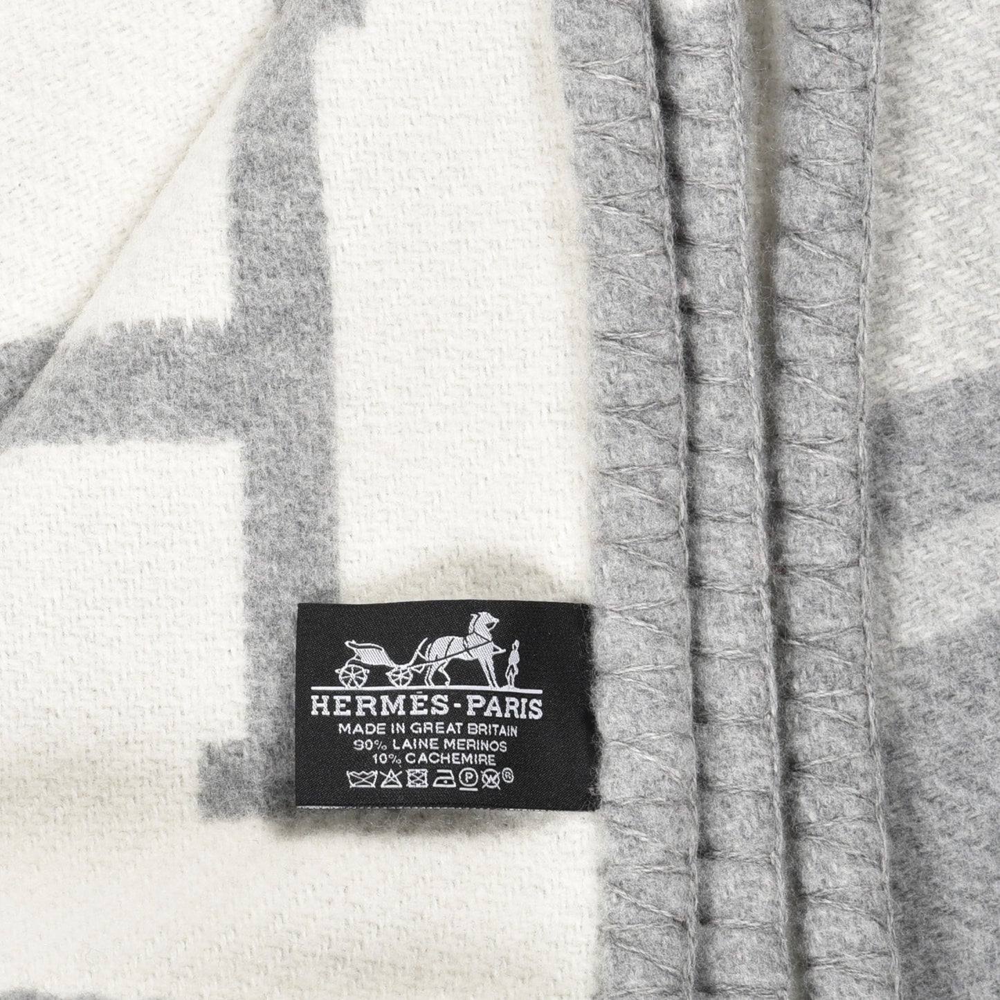 Wool Cashmere Avalon III Blanket Ecru Gris Clair