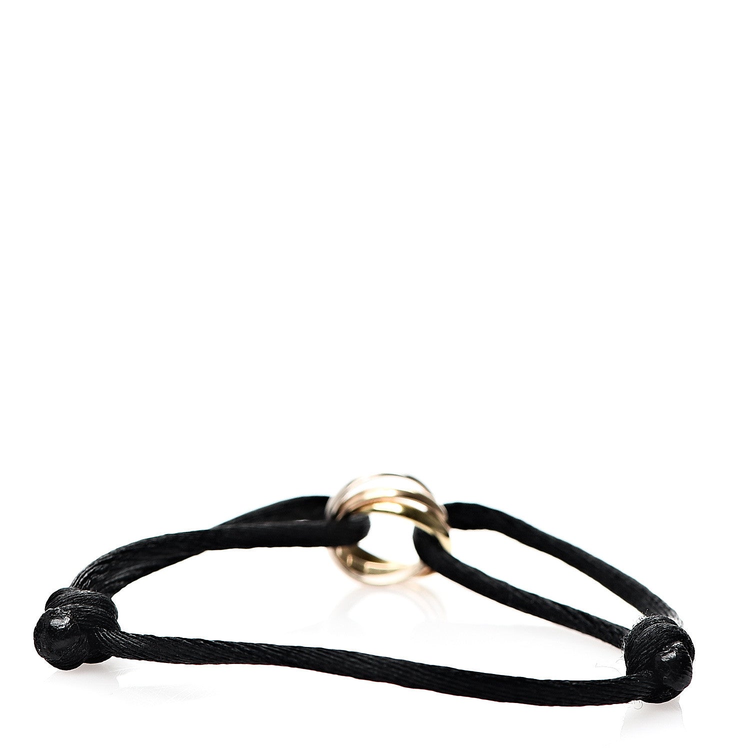 Cartier 18K Pink Yellow White Gold Trinity Adjustable Cord Bracelet Black 2 of 5