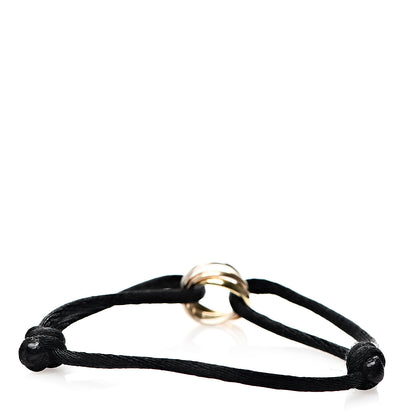 Cartier 18K Pink Yellow White Gold Trinity Adjustable Cord Bracelet Black 2 of 5