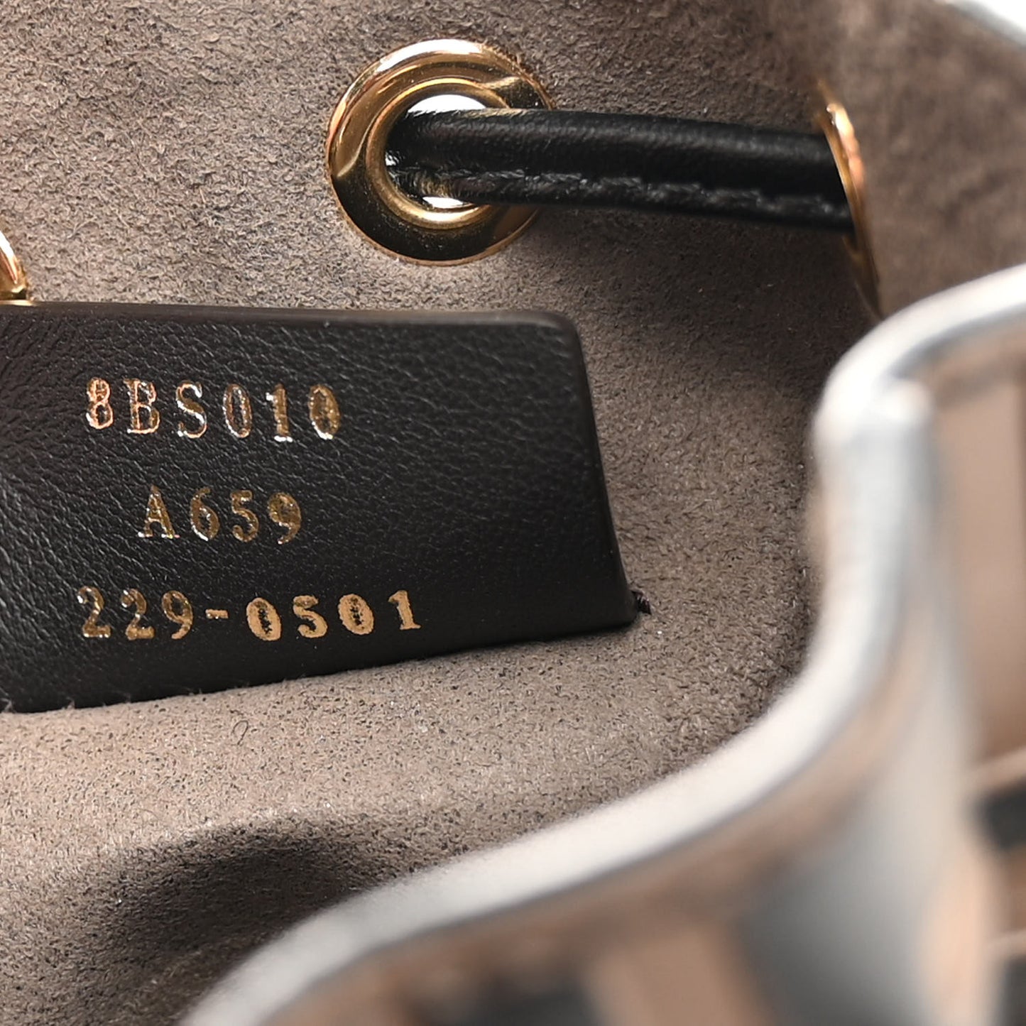 Vitello Liberty F is Fendi Bi-Color FF 1974 Embossed Mini Mon Tresor Bucket Bag Maya Black