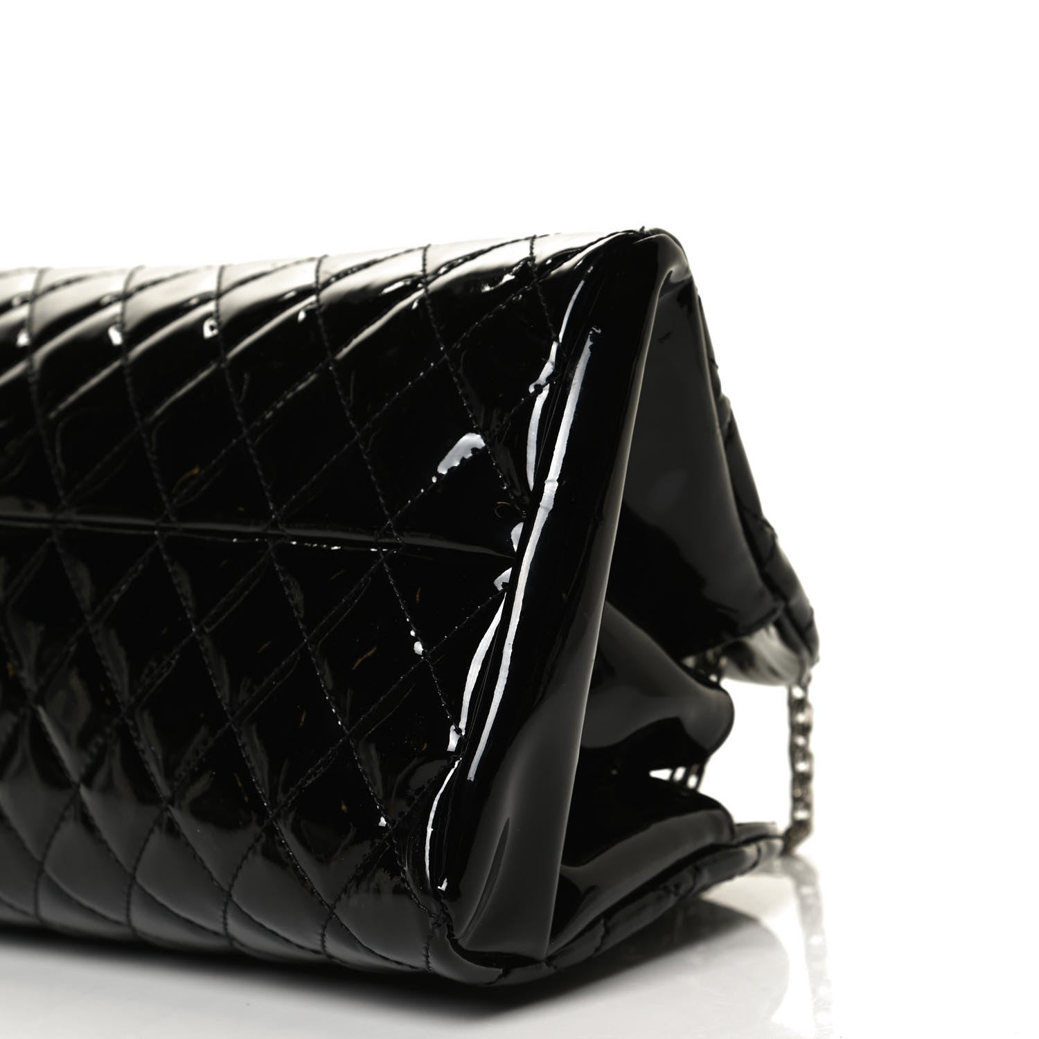 Chanel Patent Quilted Medium Just Mademoiselle Bowling Bag Black 10 of 10