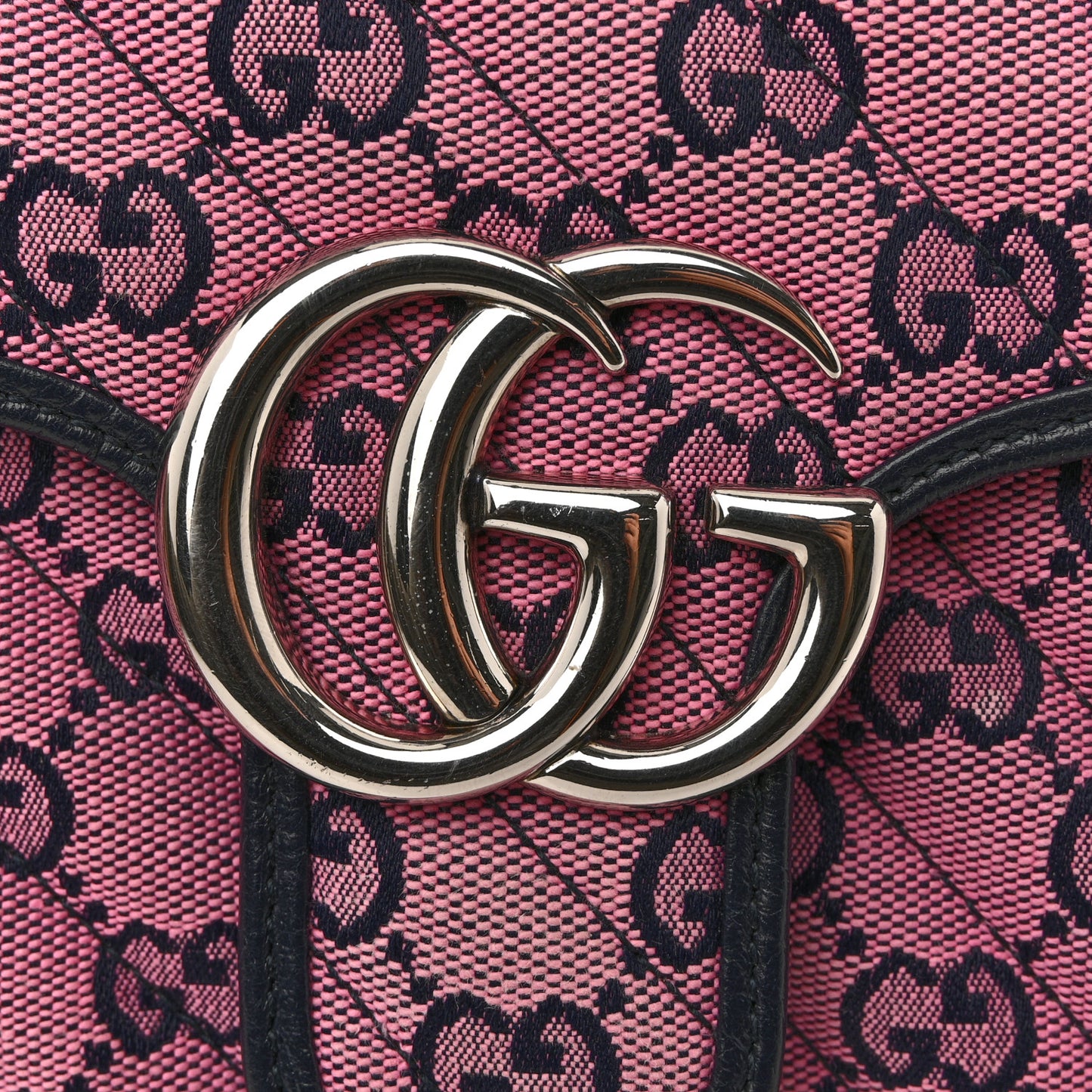 Monogram Multicolor Matelasse Diagonal Small GG Marmont Shoulder Bag Pink Blue