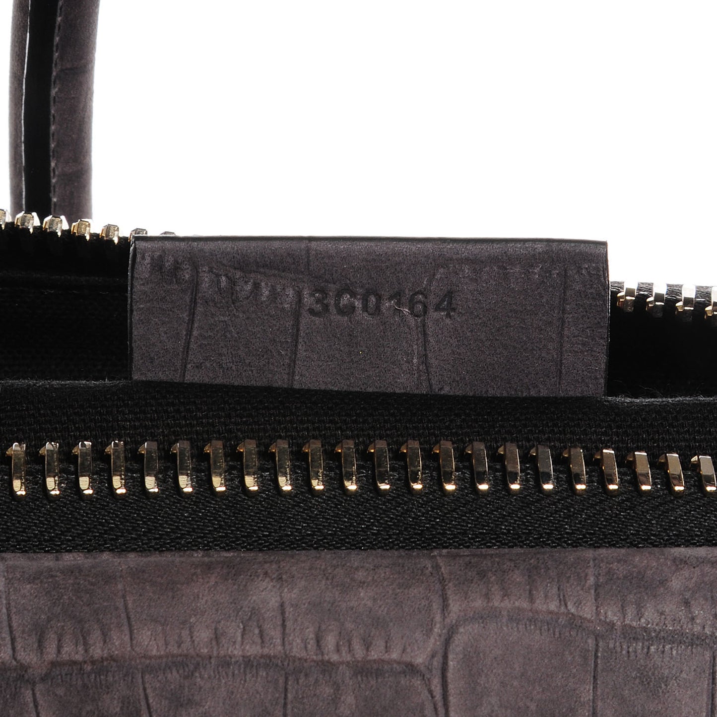 Nubuck Crocodile Embossed Medium Antigona Dark Grey