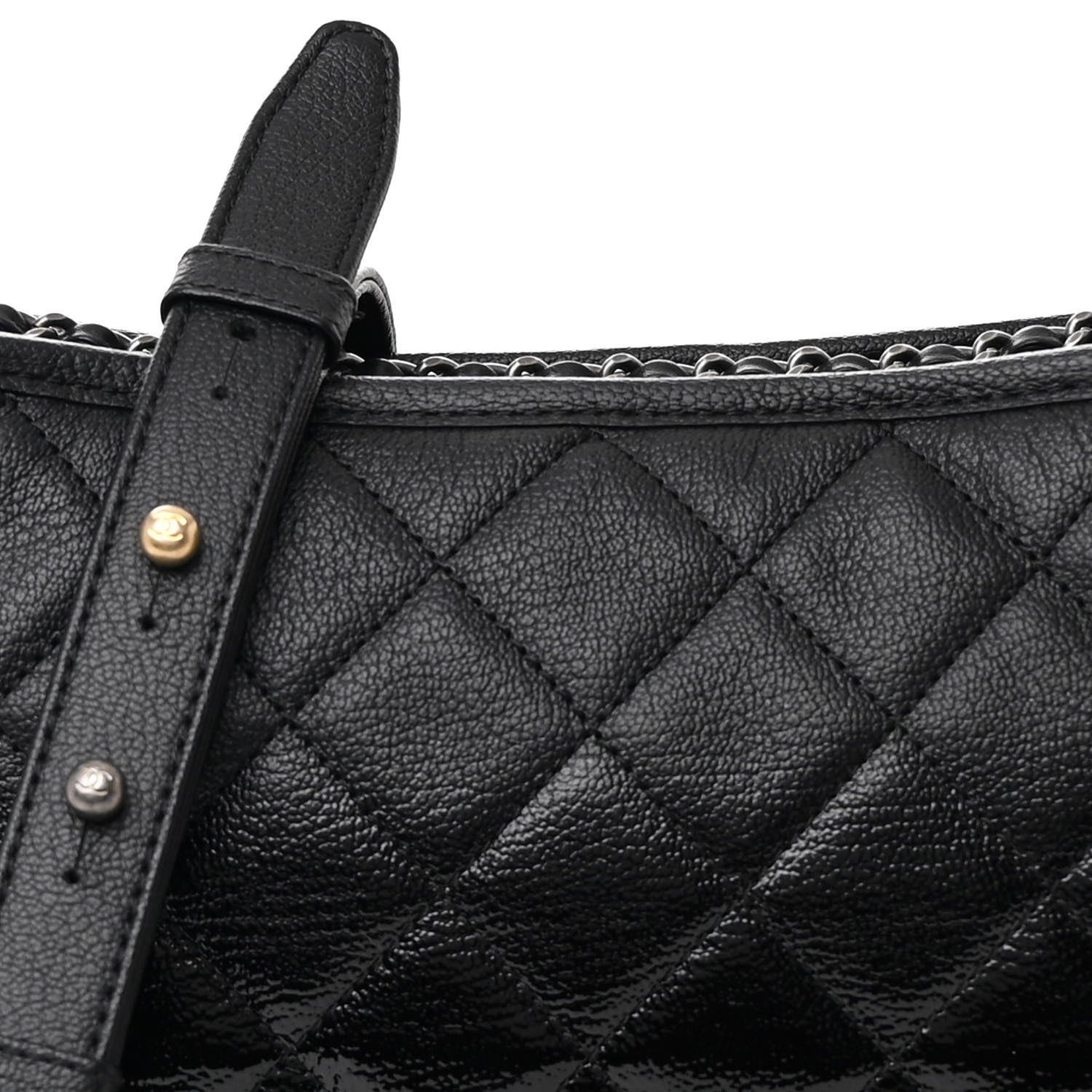 Chanel Aged Calfskin Quilted Medium Gabrielle Hobo Black 8 of 12