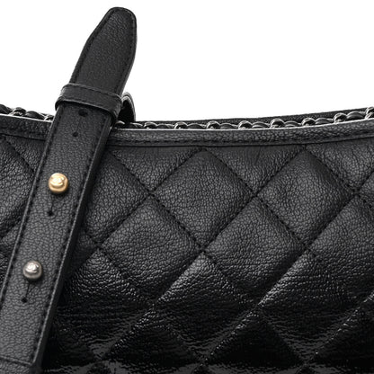 Chanel Aged Calfskin Quilted Medium Gabrielle Hobo Black 8 of 12