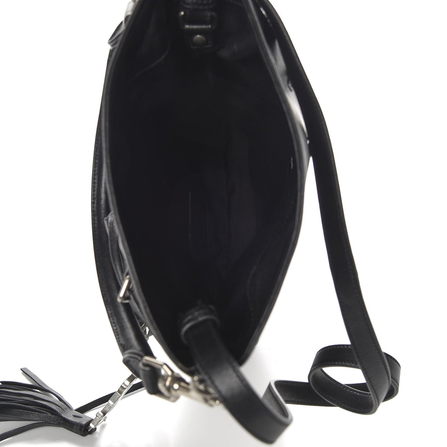 Calfskin Studded Monogram Flat Bucket Black