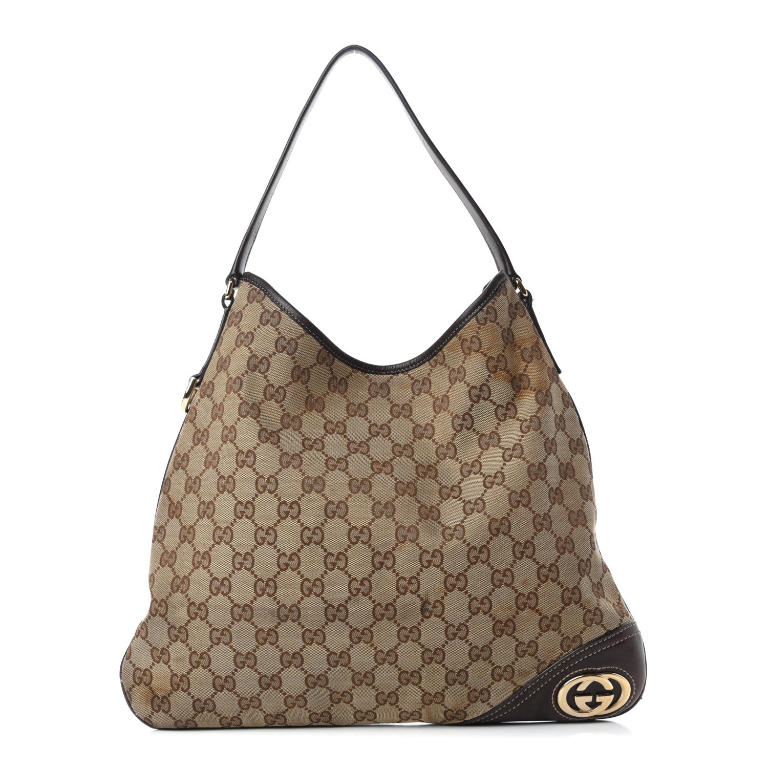 Gucci Monogram Medium New Britt Hobo Dark Brown 1 of 13
