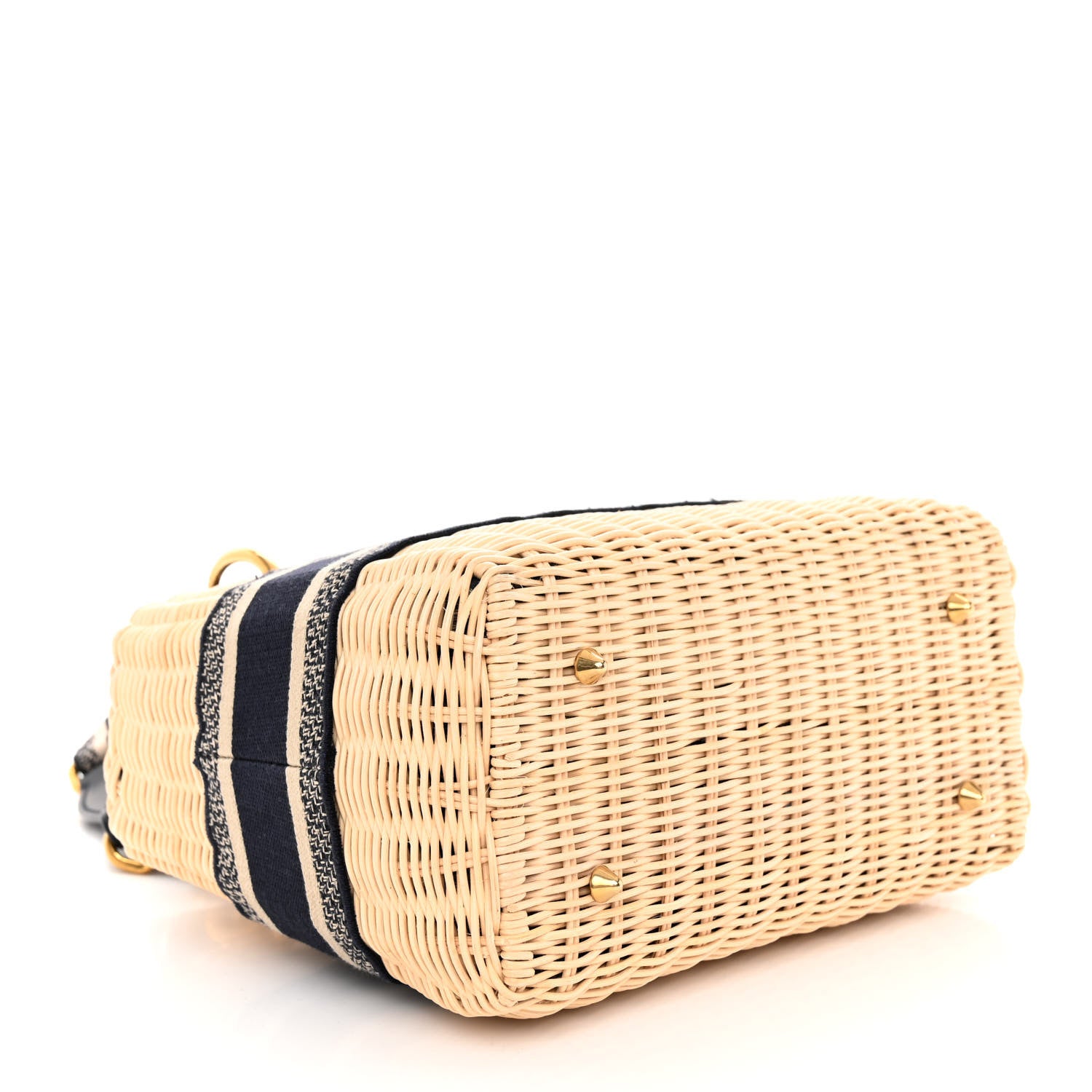 Christian Dior Wicker Oblique Medium Lady Dior Bag Blue 4 of 9