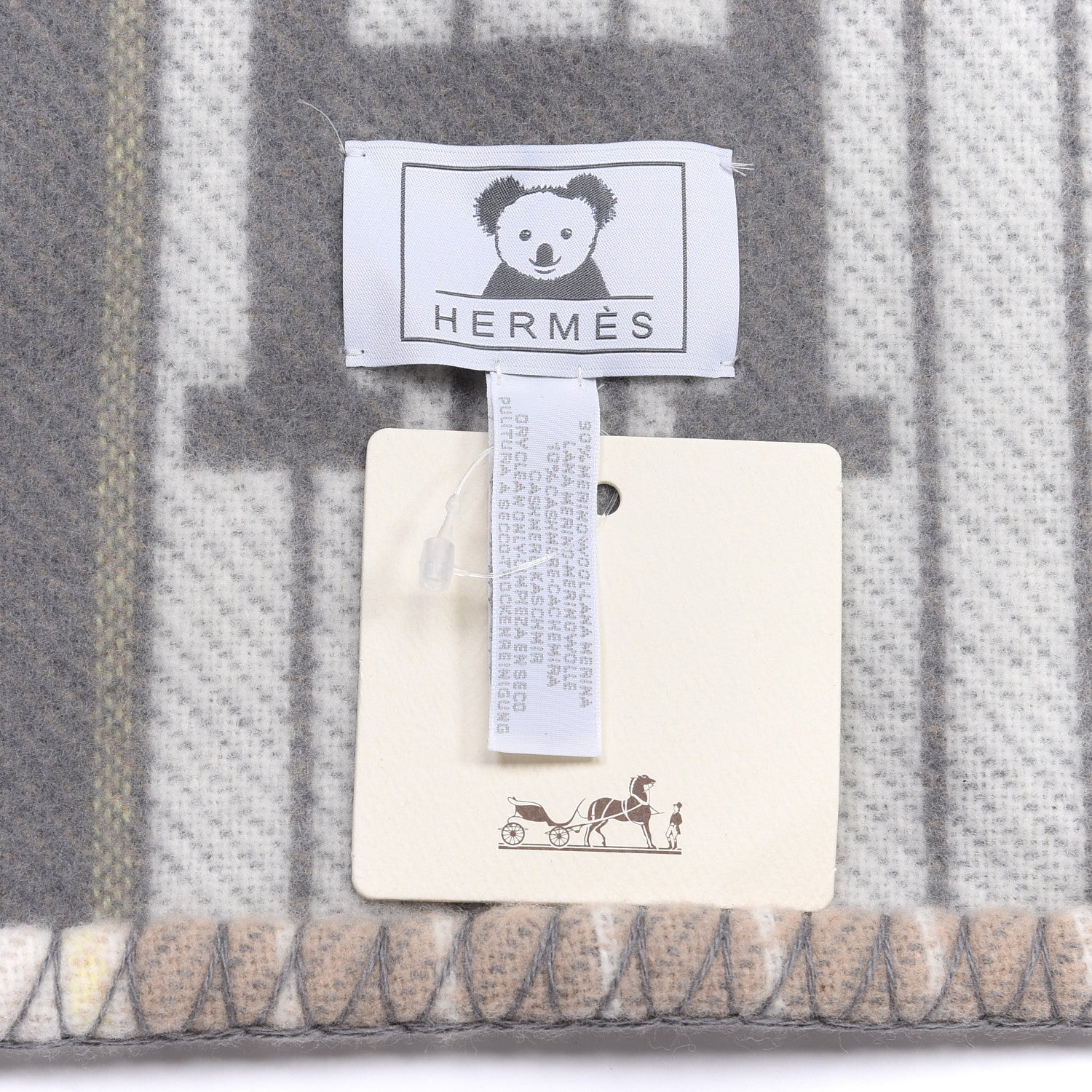 Hermes Wool Cashmere Avalon Passe-Passe Blanket Naturel 6 of 6