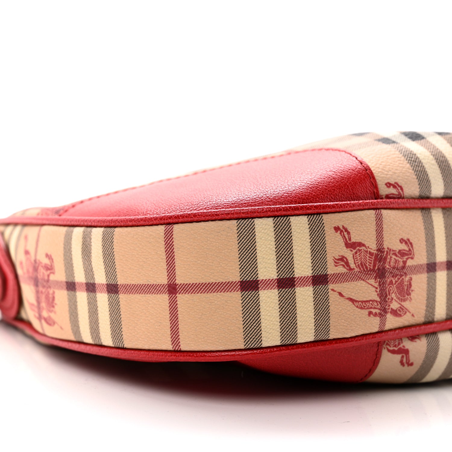 Burberry Haymarket Check Small Hernville Hobo Red 9 of 11