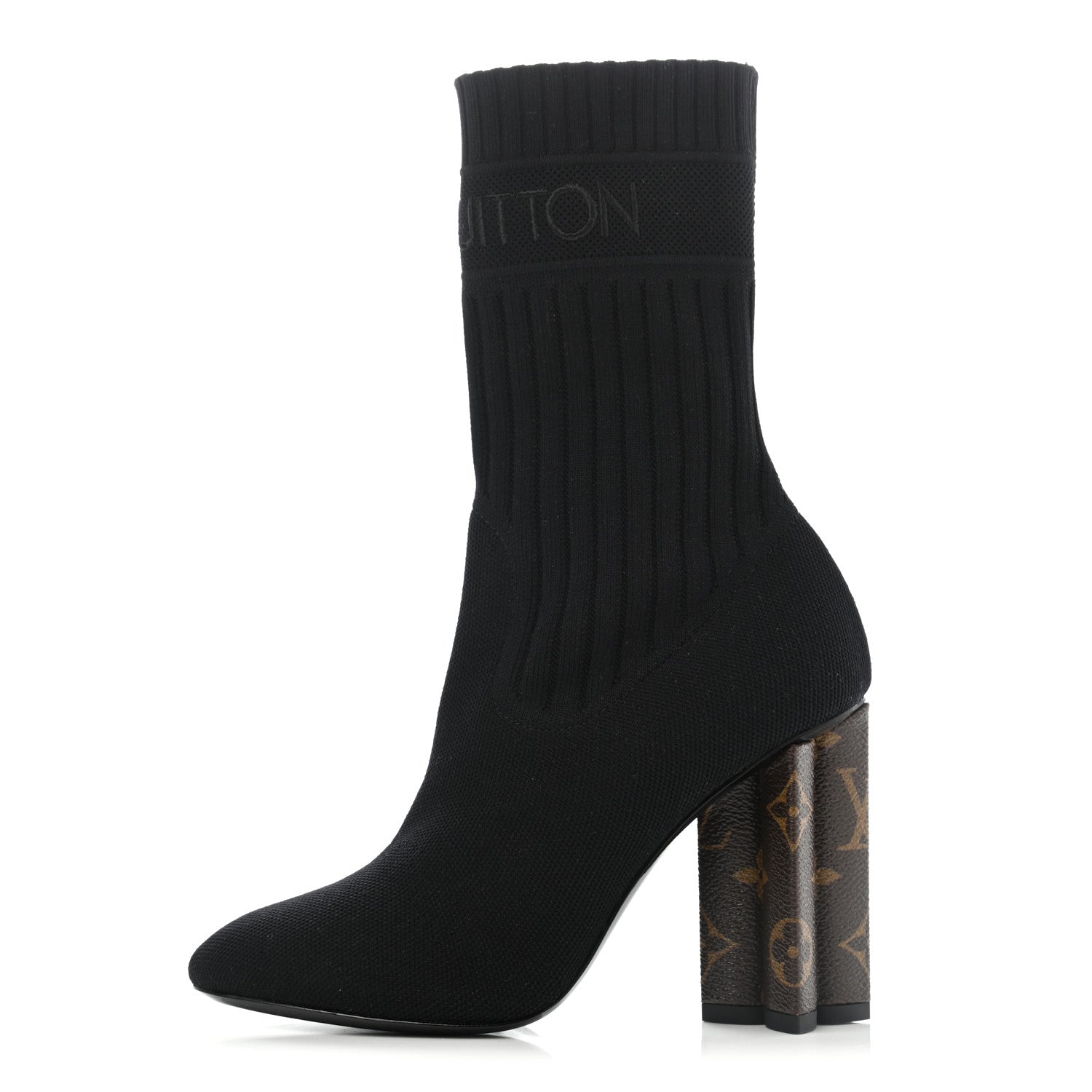 Louis Vuitton Monogram Stretch Fabric Silhouette Ankle Boots 35.5 Black 1 of 4