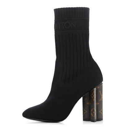 Louis Vuitton Monogram Stretch Fabric Silhouette Ankle Boots 35.5 Black 1 of 4