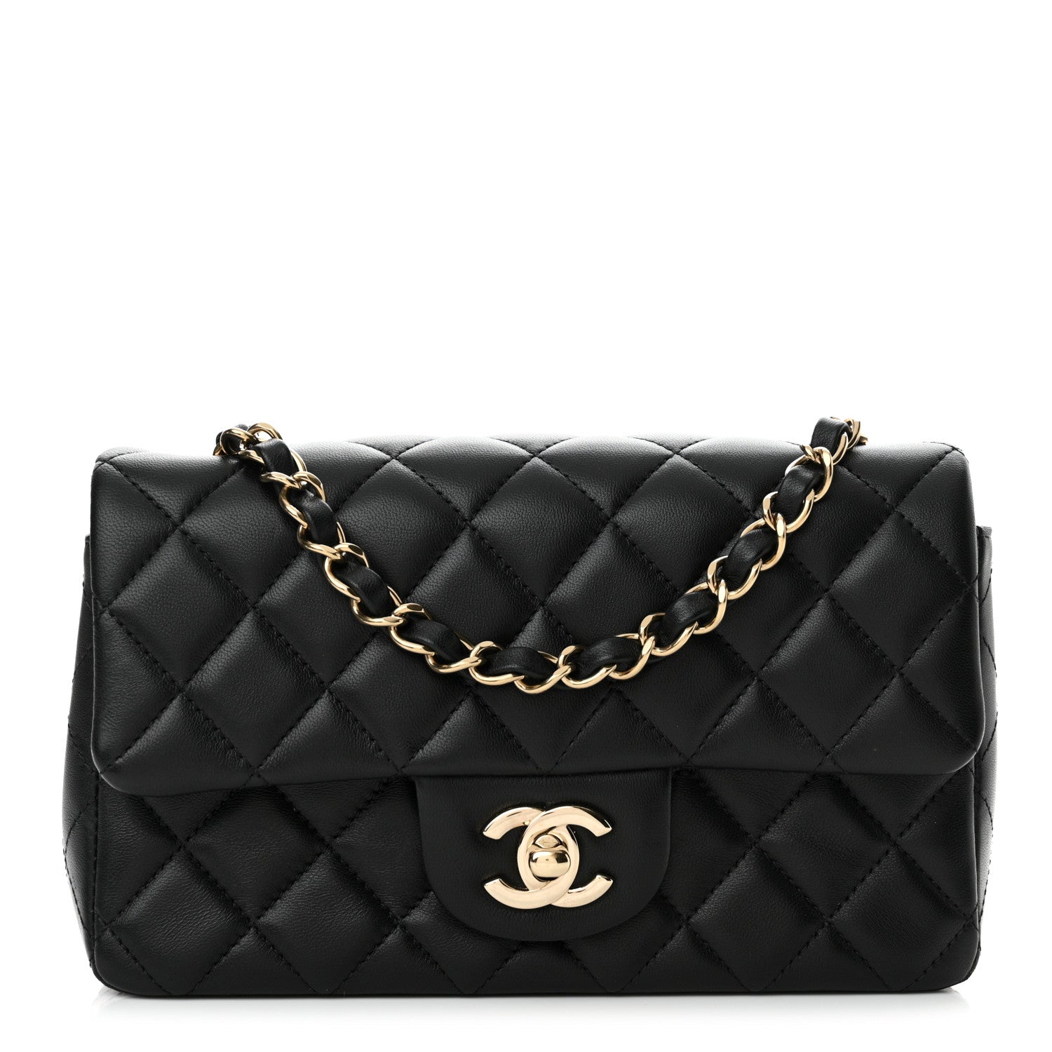 Chanel Lambskin Quilted Mini Rectangular Flap Black 1 of 12