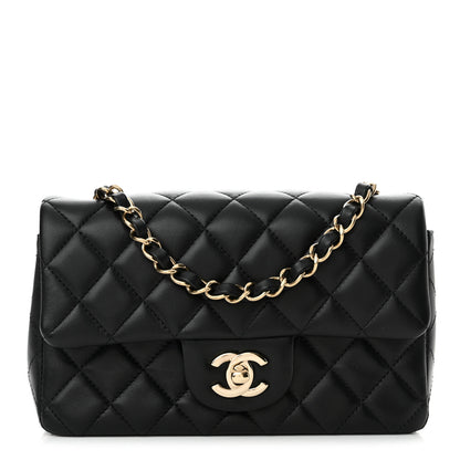 Chanel Lambskin Quilted Mini Rectangular Flap Black 1 of 12