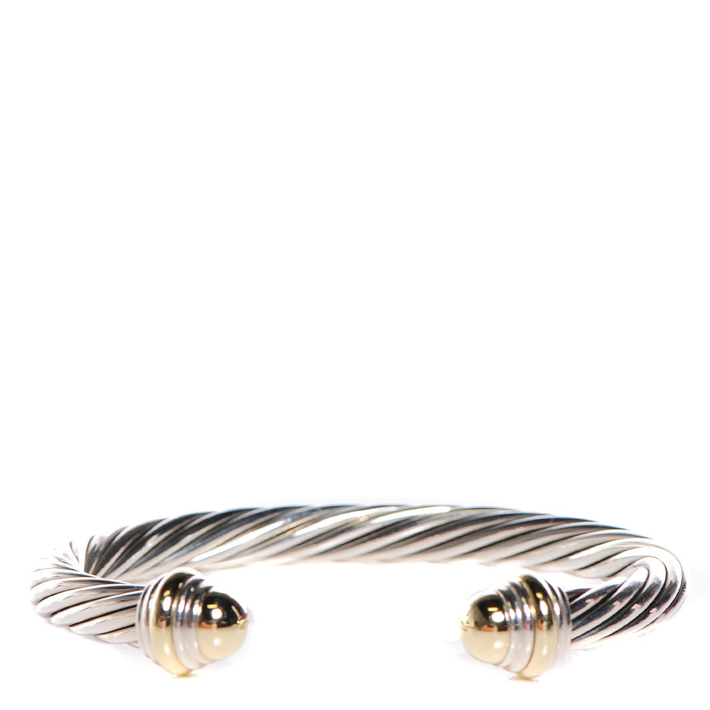 Sterling Silver 14K Yellow Gold 7mm Cable Classics Bracelet
