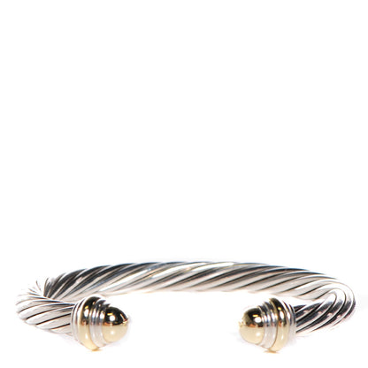 David Yurman Sterling Silver 14K Yellow Gold 7mm Cable Classics Bracelet 1 of 5