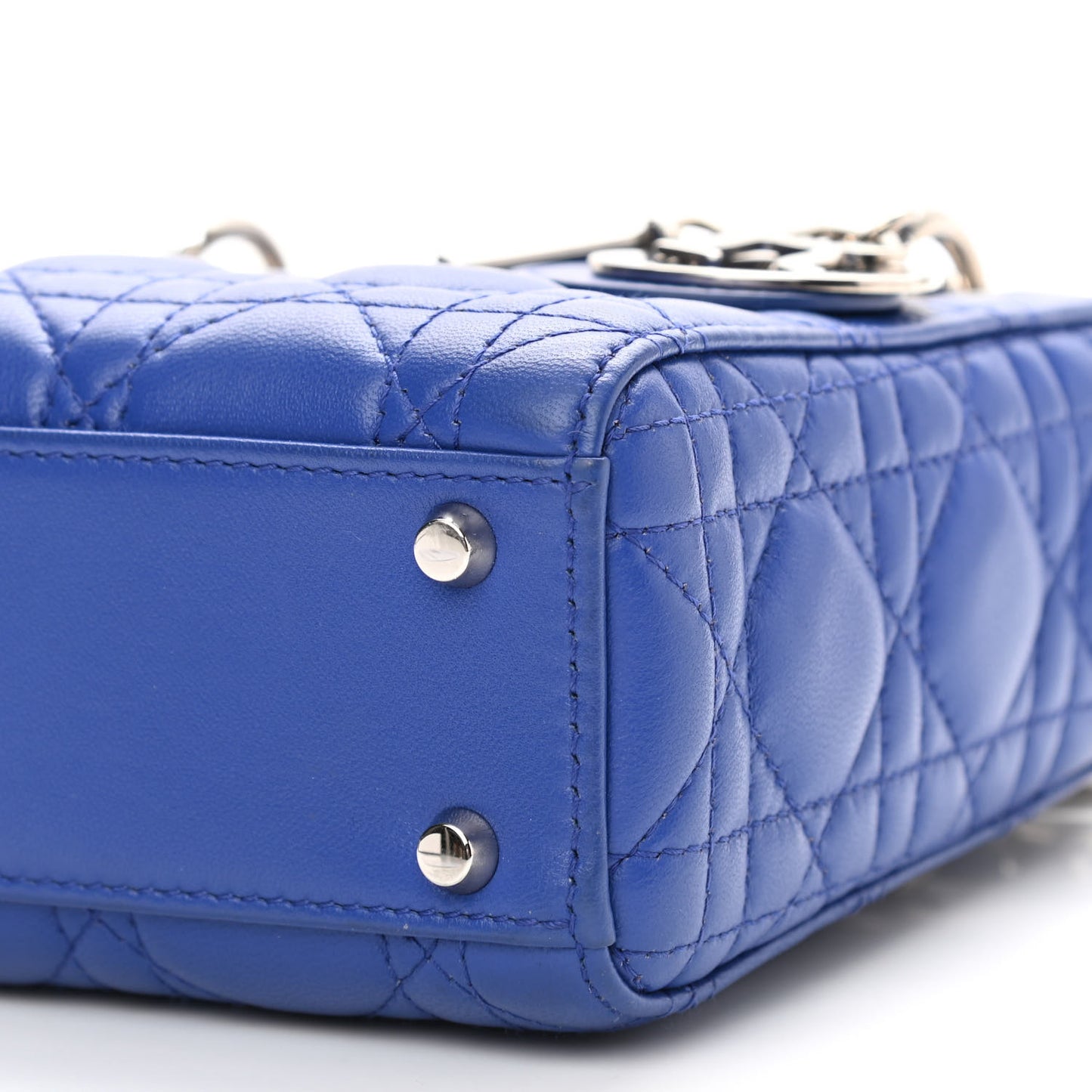 Lambskin Cannage Mini Lady Dior Blue