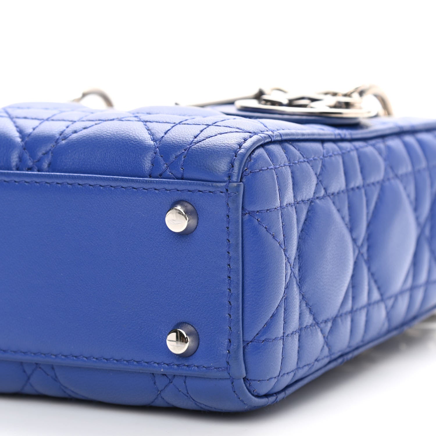 Christian Dior Lambskin Cannage Mini Lady Dior Blue 10 of 10