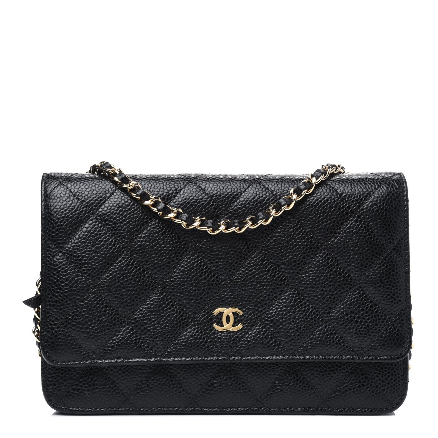 Caviar Quilted Wallet On Chain WOC Black
