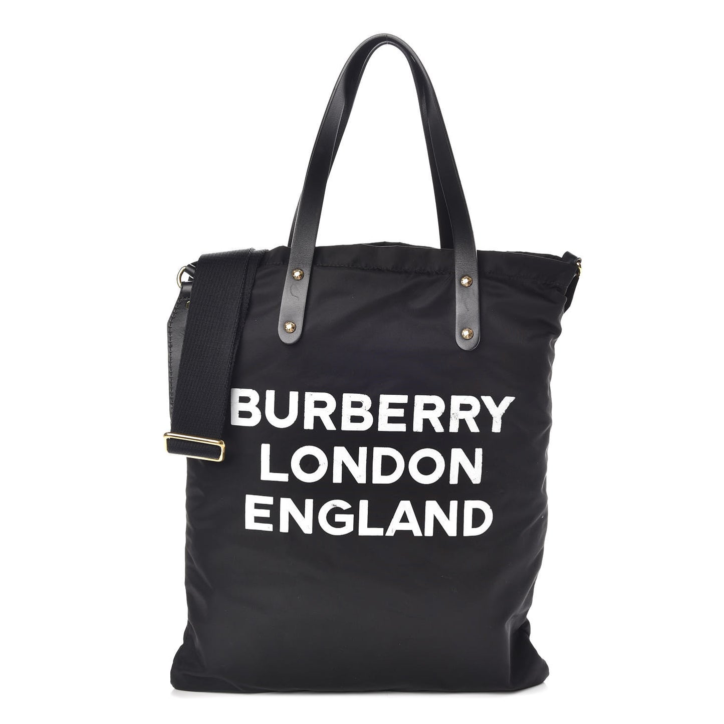 Nylon London England Print Logo Flat Tote Black