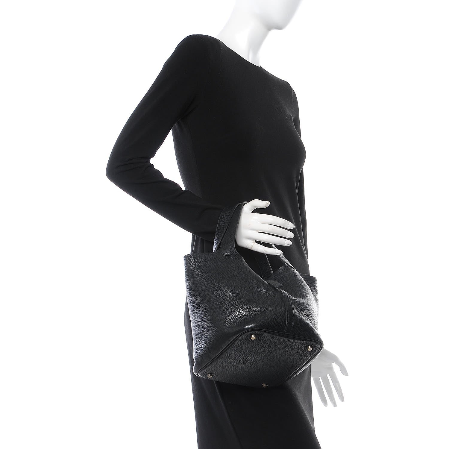 Hermes Taurillon Clemence Picotin 22 MM Black 2 of 8