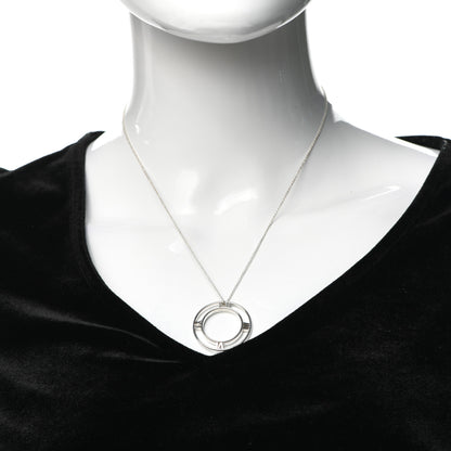 Tiffany Sterling Silver Large Atlas Open Pendant Necklace 2 of 5