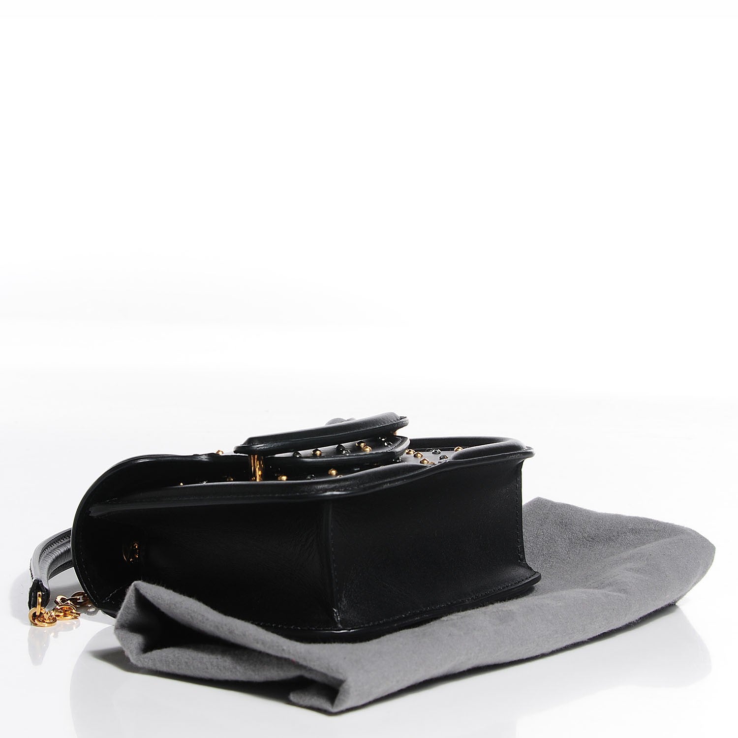 Alexander McQueen Calfskin Swarovski Crystal Studded Mini Heroine Chain Satchel Black 4 of 8