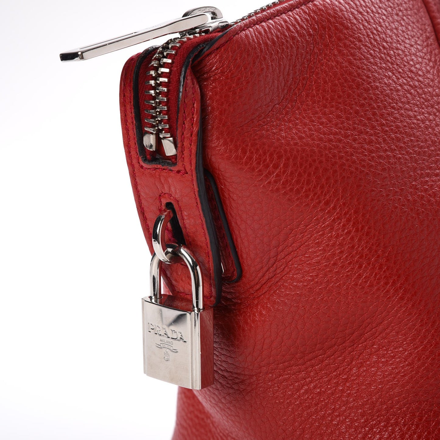 Vitello Daino Shopping Tote Rosso