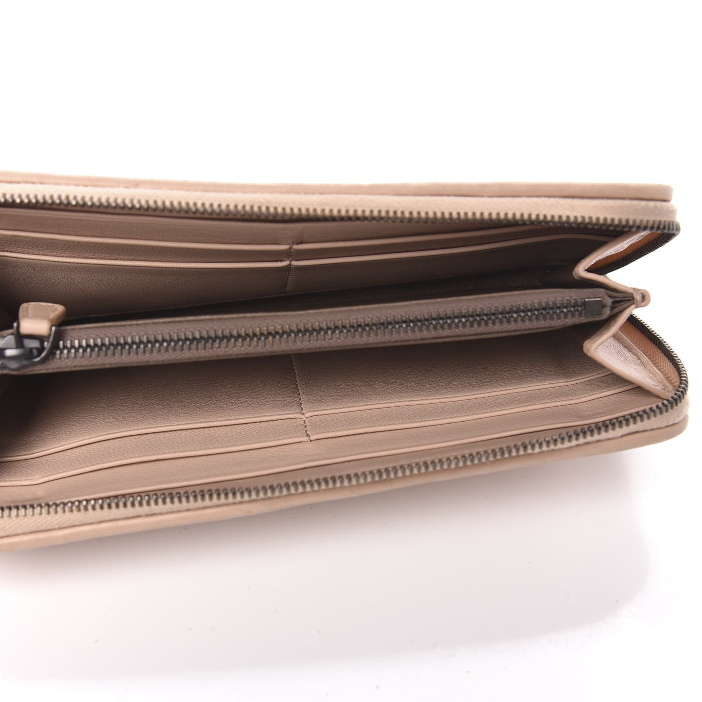 Nappa Intrecciato Zip Around Wallet Flamingo