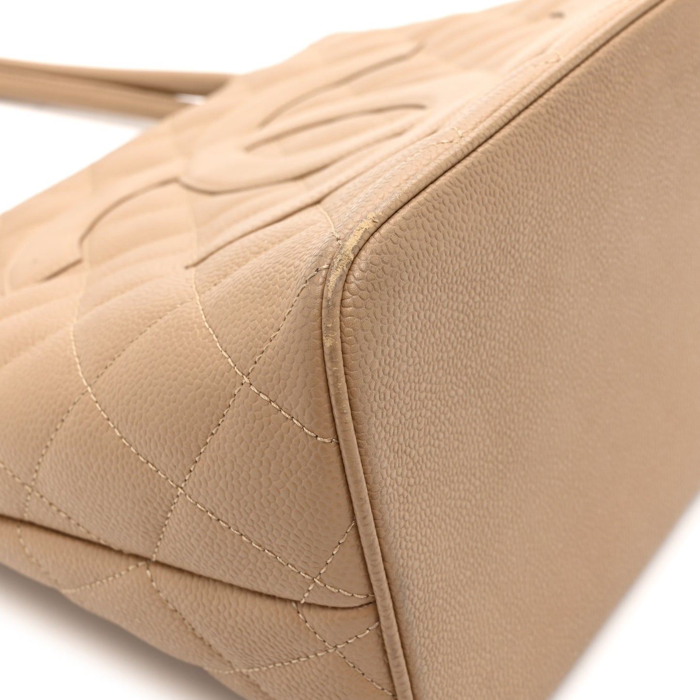 Caviar Quilted Medallion Tote Beige