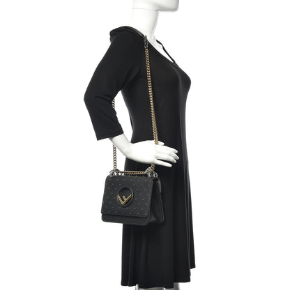 Fendi Vitello Liberty F is Studded Small Kan I Shoulder Bag Black 3 of 13