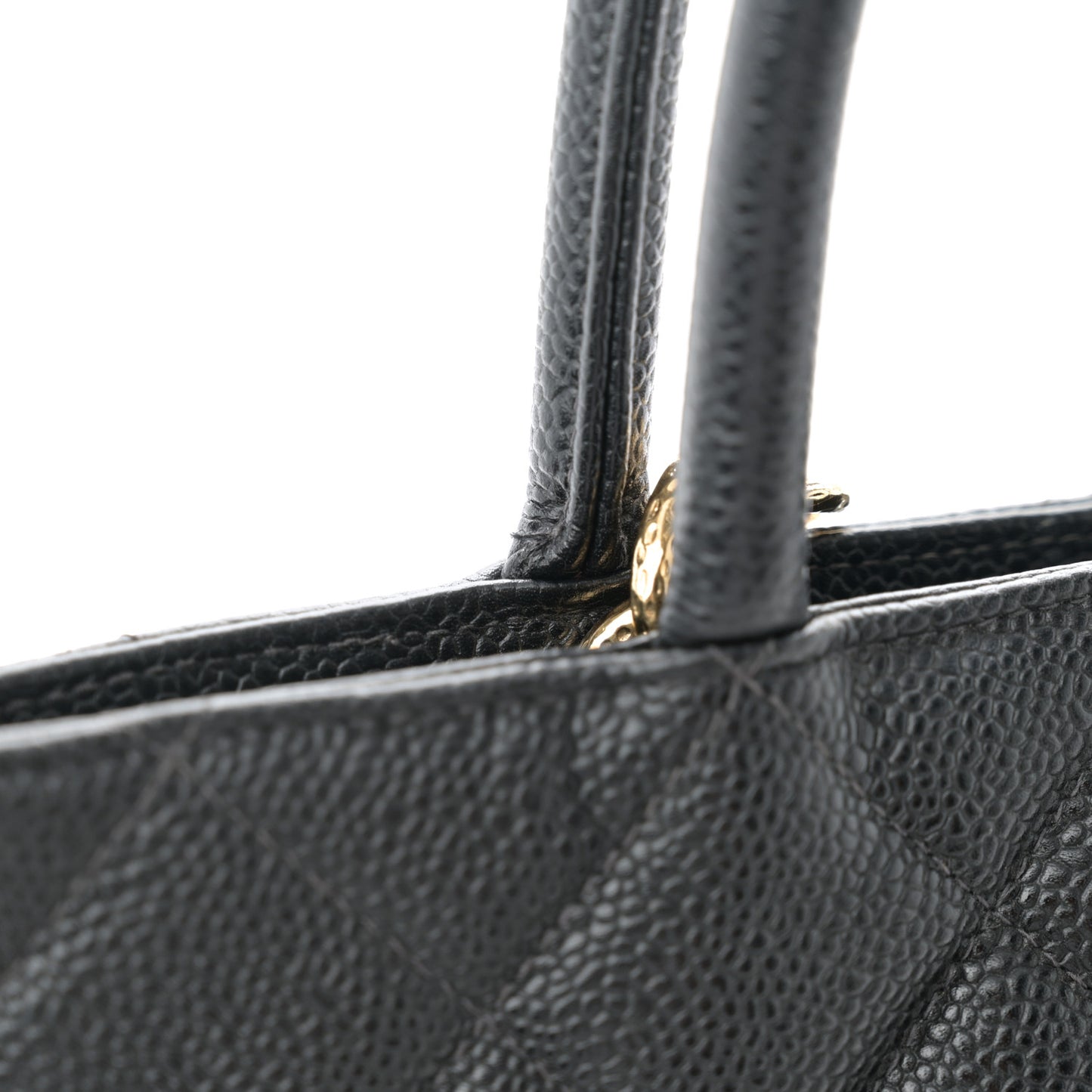 Caviar Quilted Medallion Tote Black