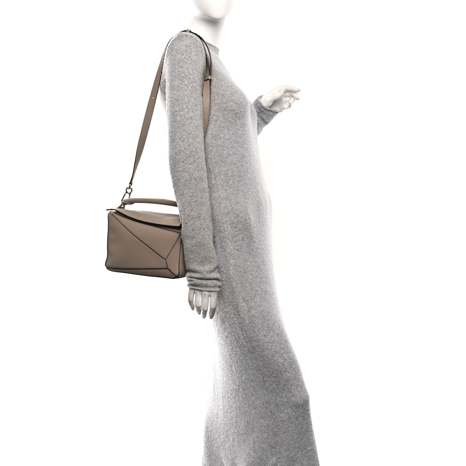 Loewe Grained Calfskin Small Puzzle Bag Sand 2 of 9