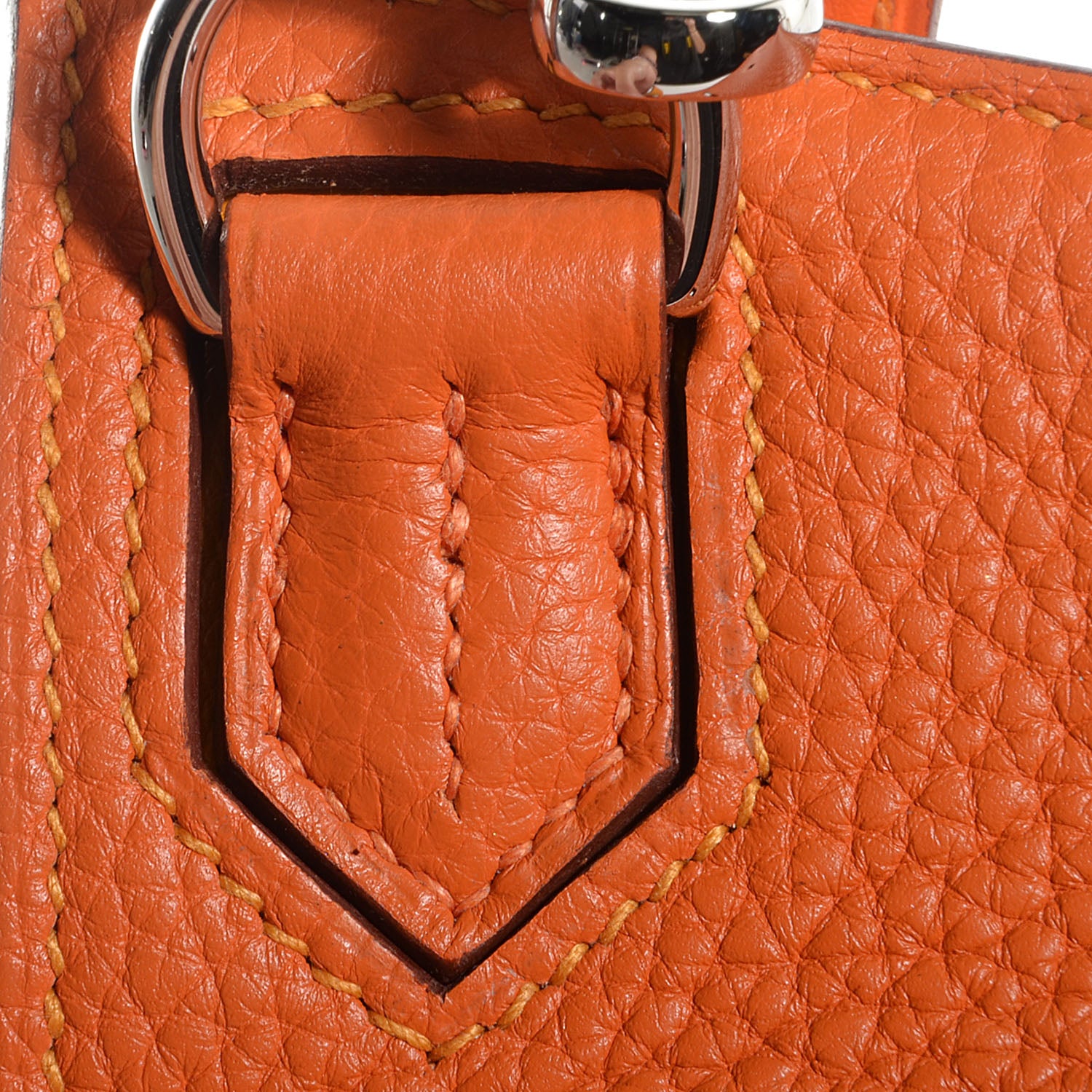 Hermes Taurillon Clemence Verso Jypsiere 28 Orange Moutarde 19 of 19