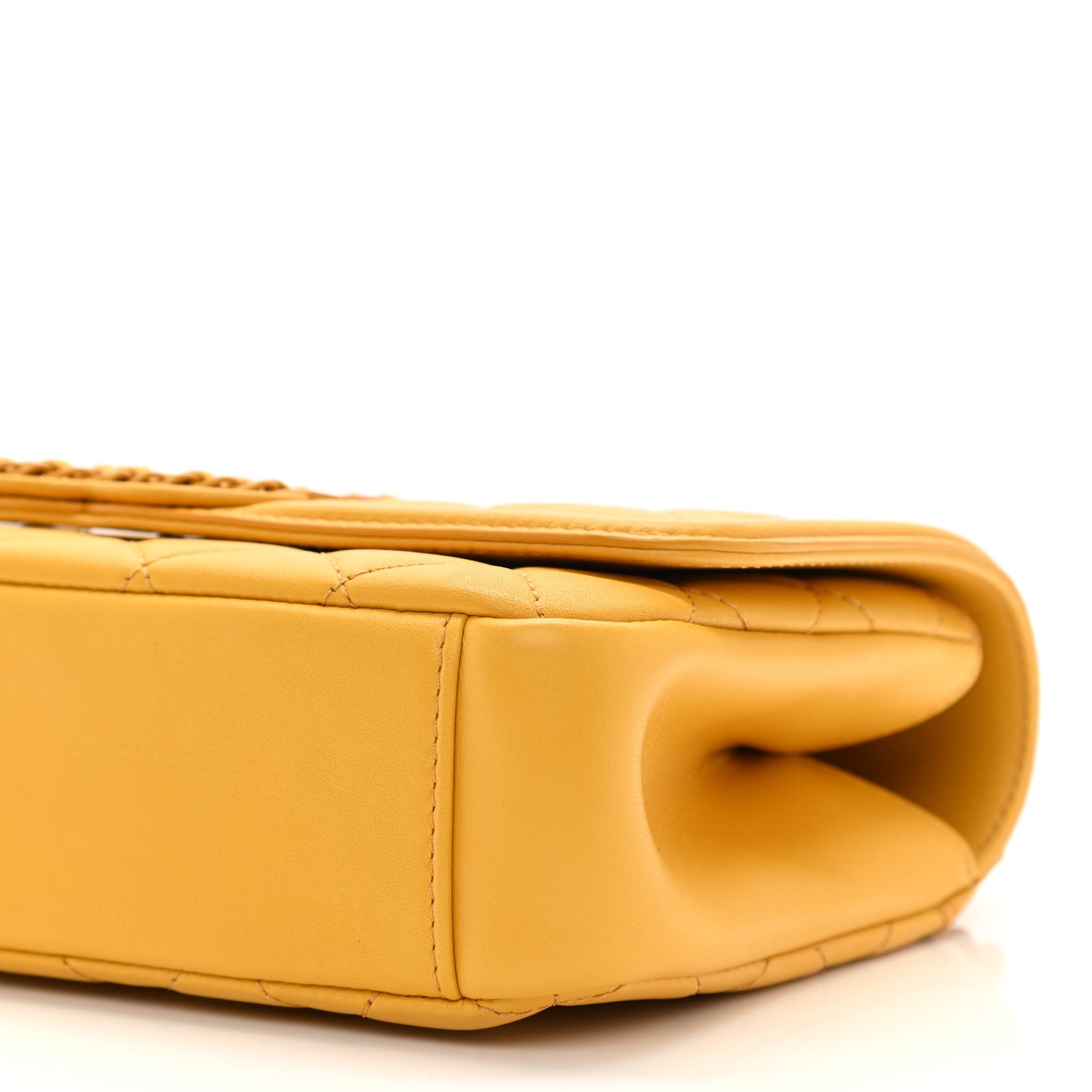 Chanel Lambskin Quilted Small CC Filigree Flap Yellow 10 of 11