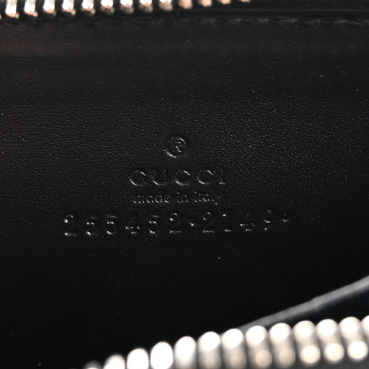 Guccissima Zip Around Card Case Black